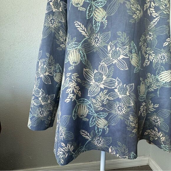Naturals D & Co Open Front Cardigan Floral Faux Suede QVC SZ M - Picture 7 of 13
